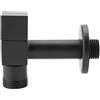 Tomotato Rubinetto Lavatrice Nero, Design Quadrato Moderno Rubinetto Esterno con Maniglia Singola, G3/4, Ottone Massiccio, Facile da Installare for Bagno, Lavanderia, Giardino, Balcone, Mop, Piscina