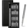 LIBAIDZ Set di Cacciaviti di Precisione,Mini Cacciaviti,Kit di Riparazione Portatile 24 in 1,con T2/T3/T4/T5/T6/T8/T10/T15,Phillips PH000/PH00/PH0/PH1/PH2,Triwing Y1,etc,per Phone,PC,Orologiaio