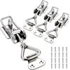Noaxylic 4 Pezzi Chiusura a Leva Regolabile con 20 Viti, Chiusura a Leva, 304 Hasp Clip Clamp Attrezzo Manuale a Fibbia Rapido, Sicurezza Regolabile per Armadio, Porta, Casse
