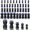 Poraceous 40 Pezzi Raccordo Pneumatico, Connettore a Pressione Diritto Accessori, Tubo dell'Aria Raccordi a Innesto, Raccordi Aria Compressa in Plastica per Tubo 4mm / 6mm / 8mm / 10mm / 12mm