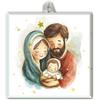 F.LLI BONELLA Piastrella con Sacra Famiglia in versione acquerello 10 x 10 cm in scatola regalo