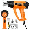 AIUNAOM Pistola Termica 2000W Pistola ad Aria Calda Professionale 9 livelli di temperatura regolabile 50℃- 650℃ con 6 Accessori e Protezione da Sovraccarico Per Sverniciare, Riscaldare e Scongelare