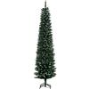 Easycomfort Albero di Natale Innevato Artificiale Alto e Stretto con 570 Rami, Base Rimovibile e Pieghevole, ?53x190cm, Verde