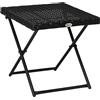 EasyComfort Tavolino da Giardino Pieghevole Salvaspazio in Rattan Sintetico e Acciaio, 40x40x40cm, Nero