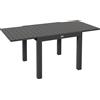 EasyComfort Tavolo da Giardino Allungabile per 4-6 Persone con Piano a Doghe, in Alluminio, 81/162x80x75 cm, Grigio