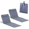 Easycomfort Set 2 P.zi Lettini da Spiaggia Pieghevoli, Lettini Portatili Schienale Regolabile e Borsa, 48x134x36-45cm