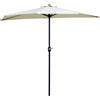 EasyComfort Ombrellone da Terrazza a Mezzaluna con Apertura a Manovella e Palo a 2 Sezioni, 2.6x1.35 m, Beige