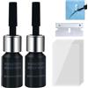 MagiSel Kit Riparazione Parabrezza Auto, Kit Riparazione Crepe Vetro, Riparaziones Vetro Scheggiato, Glass Repair Liquido, per Chip e Crepe, Bulls-Eye, Ragnatela, a Forma di Stella, Nichel, Mezzaluna, 2pc