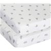 Chicco Set di Lenzuola in Fibra di Bambù, 1 Lenzuolo Superiore e 1 Lenzuolo con Angoli, Compatibili con Materassi 58x110 cm, Compatibili con culla Next2Me Forever, Fantasia con foglie e lumachine