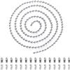 TRKETK Catena con Perline a Sfera da 5 Metri, Catena con Prolunga per Tende a Rullo con Perline Catena per Tende a Rullo con Perline in Metallo con 30 Connettori Coordinati (3,2 mm, Argento)