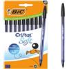 Bic Penna a sfera con cappuccio Bic Cristal Soft nera - punta 1,2 mm - fusto trasparente (conf. 10)