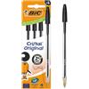 Bic Penna a sfera con cappuccio ecologica Bic Cristal nera - punta 1 mm - fusto trasparente (conf. 4)
