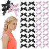 TRKETK 40 Pezzi Forcina per Arco Mollette per Capelli Bambina Fermagli Fiocco in Grosgrain Accessori Mini Fiocco per Capelli Donne Natale Matrimonio Compleanno