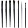 TRKETK 7 Pezzi Kit di Pennelli per Eyeliner, Set Pennelli Make Up Professionale Occhi Pennelli Eyeliner Fini Angolato & Piatto Pennello a Punta Sottile per Eyeliner Pennello per Correttore (Nero)
