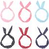 TRKETK 6 Pezzi Fasce per Capelli a Pois Fasce Per Capelli in Filo Retrò Bandana Natalizia con Stampa Vintage Fascia Capelli di Regolabile Classico Multicolore Adatto a Donne e Ragazze