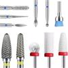 Depvko Set di 11 Punte Fresa Unghie Professionale, Punta da Trapano per unghie Manicure Kit di punta fresa cuticole Elettrico Ceramica y Punta per Lima per unghie in Carburo Pedicure Punte per Unghie