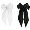 TRKETK 2 Pezzi Fermagli Per Capelli Con Fiocco Grande, Fiocchi per Capelli per Donna Fermaglio per Feste per Ogni Occasione Come Vita Quotidiana, Compleanni, Feste (Nero+Bianco)
