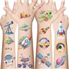 BSITSSS 20 Fogli Tatuaggi Temporanei Spazio, Tatuaggi Finti Pianeti Razzi, Astronauti Spaziali Adesivi Tattoo Tatuaggio Temporaneo per Regalo Bambina Bambini Feste di Compleanno