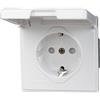 Kopp Presa di corrente con contatto di terra, resistente agli spruzzi IP 44, da incasso, 10/16 A, 250 V, serie antiumidità, bianco, 119102080