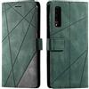 SONWO Cover per Galaxy A7 2018, Flip Caso in PU Pelle Case Cover Portafoglio Custodia per Samsung Galaxy A7 2018, [Kickstand] [Slot per Schede], Verde