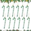 RCYHCY 12 PCS Bastoncini di Zucchero Natalizi, 13cm Bastoncini Natalizi Decorazioni, Candy Cane Albero di Natale con Cordino, Candy Cane di Natalizie per Decorazione Albero di Natale (green)