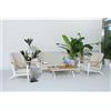 Huspert Set da giardino in alluminio e teak 4 pezzi beige Lisbona