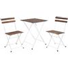 Koopman Set da giardino bistrot tavolo quadrato con due sedie pieghevoli Koopman Legno e bianco