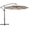 Huspert Ombrellone a braccio da giardino Saranda 3x3 mt metallo ecrù e nero