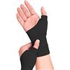 JOOTUEPO Guanti di compressione per l'artrite terapeutica, guanto senza dita con gel, comoda stecca per tunnel carpale per alleviare il dolore alla mano, al polso, al pollice e alle articolazion