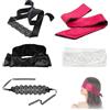 BSITSSS 5 Pezzi Mascherina per Dormire, Maschera Occhi Seta Pizzo, Rosso e Nero Maschera Benda Occhi per Dormire Viaggi Compleanno Anniversario