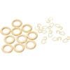 Gardinia Anelli per Tenda per Bacchette per Tendine Montana, incl. Ganci Pieghevoli, 10 Pezzi, Spessore Anelli: 7 mm, Legno, Pino/Naturale