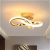 Goeco Plafoniera LED Soffitto a Spirale 22W 2500LM 3000K, Dorato