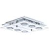 Eglo LED lampada da soffitto Cabo, 6 luci, faretti in acciaio inox e vetro