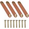 CJMUQHEHH 4 maniglie per mobili fatti a mano, in pelle, 96 x 25 mm, con testa in ottone, ideali per cassetti, armadi e mobili, idrorepellenti, durevoli, per famiglie con bambini