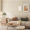 Livelynine Pannelli Decorativi per Pareti Legno Chiaro Pannello Decorativo Parete Adesivo Beige Rivestimento Parete Adesivo 3D Soggiorno Camera da Letto Cucina Pannelli In Legno per Pareti 30CMx2M