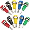 Eujgoov 10PCS 2mm Presa da Pannello 5 Colori Mini Presa a Banana Binding Post Banana Femmina Presa Jack Pannello/Montaggio Telaio con Piastra a Molla per Inverter Navi