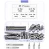 SZSLMY 38 Pz per Torx Inserti per Avvitatore, Set di Punte Magnetiche per Cacciavite, T10 T15 T20 T25 T30 Set di Punte per Cacciavite Elettrico, Set Punte per Avvitatore Magnetiche, Inserti Esagonali 1/4''