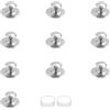 ZSUIQIN 10 Pezzi Pomelli Autoadesivi per Cassetti in Acciaio Inox, Pomolo per Mobili Rotondo, 38 x 24mm, Pomelli per Porta Adesiva, Senza Foratura, Per Porte e Finestre,Armadi, Armadi (Argento)