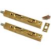 Zerniple Chiavistello per porta scorrevole in acciaio inox, 15,2 cm, dorato, con viti, per camera da letto, armadio