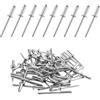 CJMUQHEHH 100 Pezzi, Rivetti Ciechi in Alluminio con Flangia Extra-Larga 4 mm x 12 mm, Confezione Completa, Colore Argento