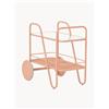 Westwing Collection Carrello portavivande in metallo con piano in vetro Giovanni -