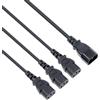 VulTech MU-UPS04 Cavo Sdoppiatore Splitter di Alimentazione per UPS | Ingresso 1x IEC C14 a Tripla Uscita 3x C13 | Multipresa Flessibile 1m | Max Carico 3000W 10A 250V per Server, Monitor e Ufficio