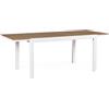 Bizzotto Tavolo Allungabile Per Esterno In Alluminio 90x140-200 Cm Con Doghe Di Legno Elias Bianco Bizzotto