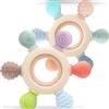 OKONKN 2 Pezzi Giochi Dentizione Neonato, Massaggia Gengive Neonati Anello per la Dentizione del Bambini, Massaggiagengive Senza BPA per neonati di età superiore ai 0 3 6 12 mesi