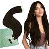 Ugeat Extension Capelli Veri Nanoring Marrone Lunghi Remy Lisci Extension Nano Ring Capelli Veri 50 cm Cioccolato #4 Traspiranti Umani Lisci 50 Cioccolato 50grammi