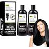 Dyceittdia 2 x shampoo tintura, shampoo tintura istantanea, 3 in 1 istantaneo shampoo per capelli, morbido e non dannoso, pulisce e idrata i capelli, nero, 2 x 100 ml, hair5