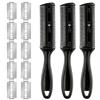 FILFEEL Pettine Tagliacapelli 3 Pezzi Pettine Diradamento Capelli a Doppia Faccia Kit Pettine per Sfoltire i Capelli Pettini per Rasoio per Capelli, Pettine per Tagliare i Capelli (Nero)