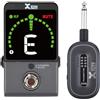 Xvive - P58 - Sistema a Pedale Wireless per Chitarra Basso Acustica - Trasmettitore a 5,8 GHz e ricevitore a pedale con accordatore cromatico, compatibile con pickup attivi o passivi piezoelettrica