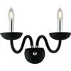 Luce Ambiente e Design APPLIQUE A PARETE ALFIERE NERO E CROMO 2 LUCI ATTACCO E14 12X23X26CM