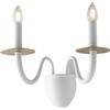 Luce Ambiente e Design APPLIQUE A PARETE ARMSTRONG BIANCA E ORO 2 LUCI ATTACCO E14 45X26X36CM IN METALLO